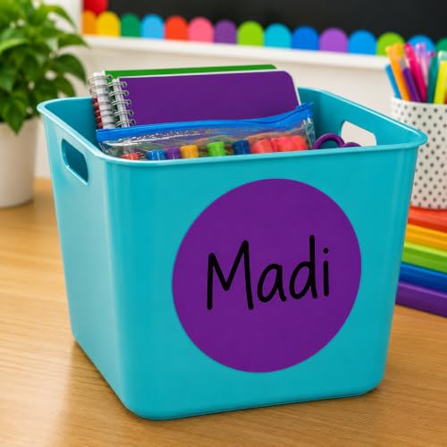 Table Spots Minis Complete Erase Dry Erase Classroom Organization Labels, 10 Pack Reusable 6" Premium PET Circles for Teachers, Student Desk Labels, Learning Centers & Classroom Management