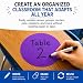 Table Spots Minis Complete Erase Dry Erase Classroom Organization Labels, 10 Pack Reusable 6" Premium PET Circles for Teachers, Student Desk Labels, Learning Centers & Classroom Management