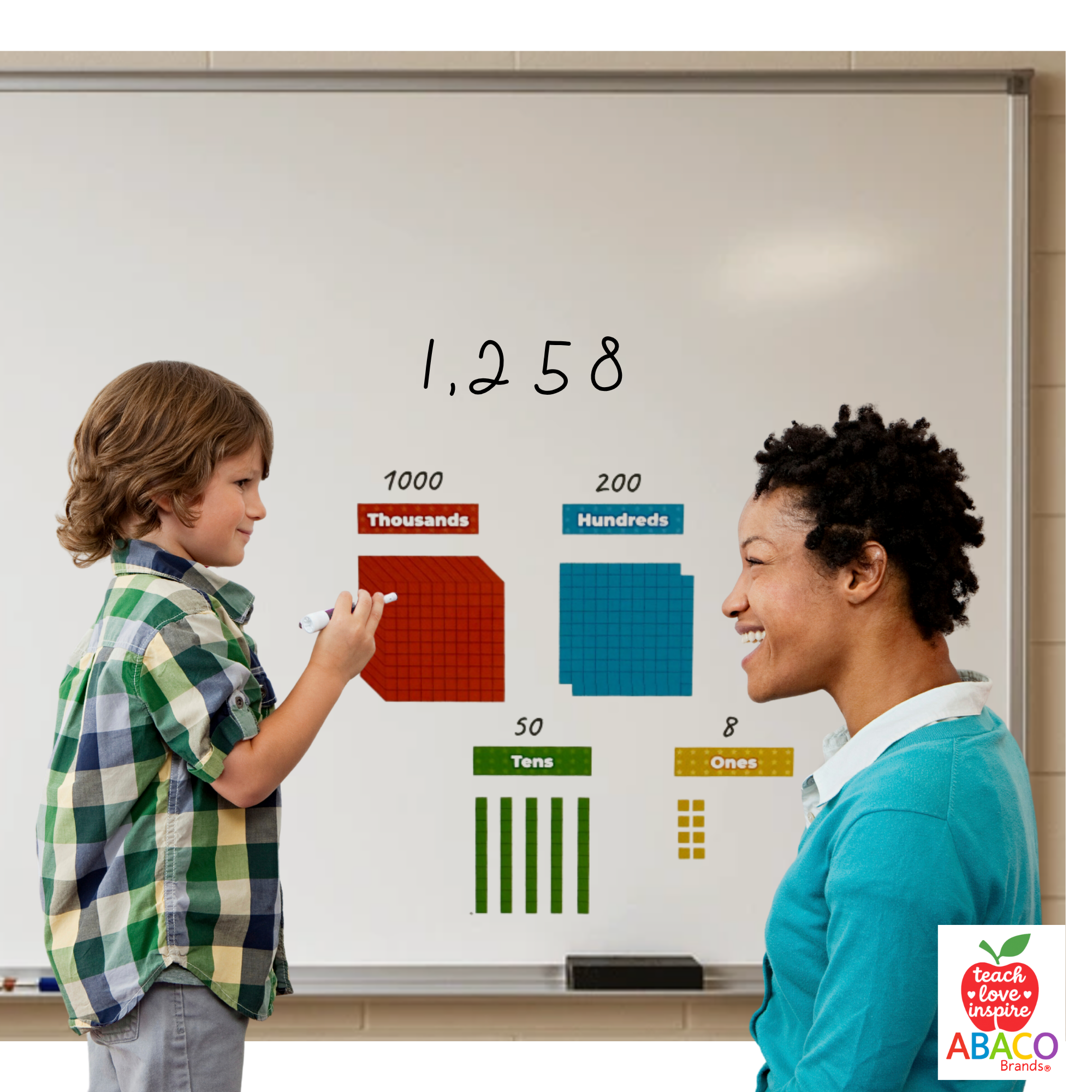 MAGNA-BLOCKS - Magnetic Base Ten Blocks Set for Math Learning, Manipulatives