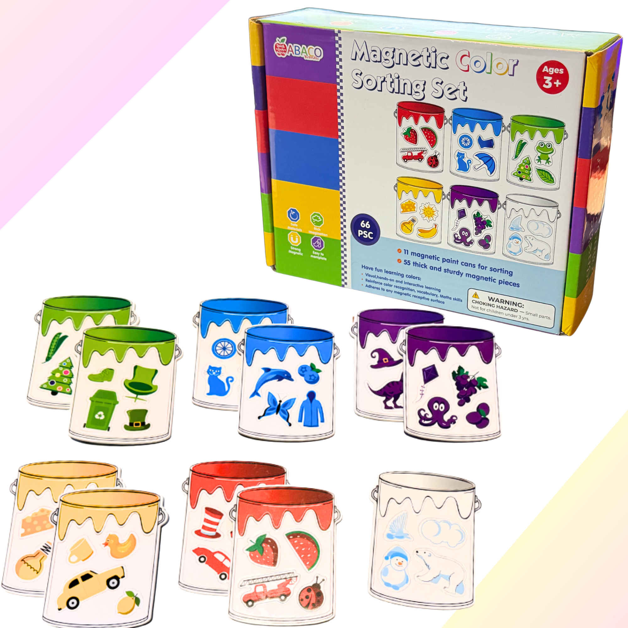 Magnetic Paint Can Color Sorting