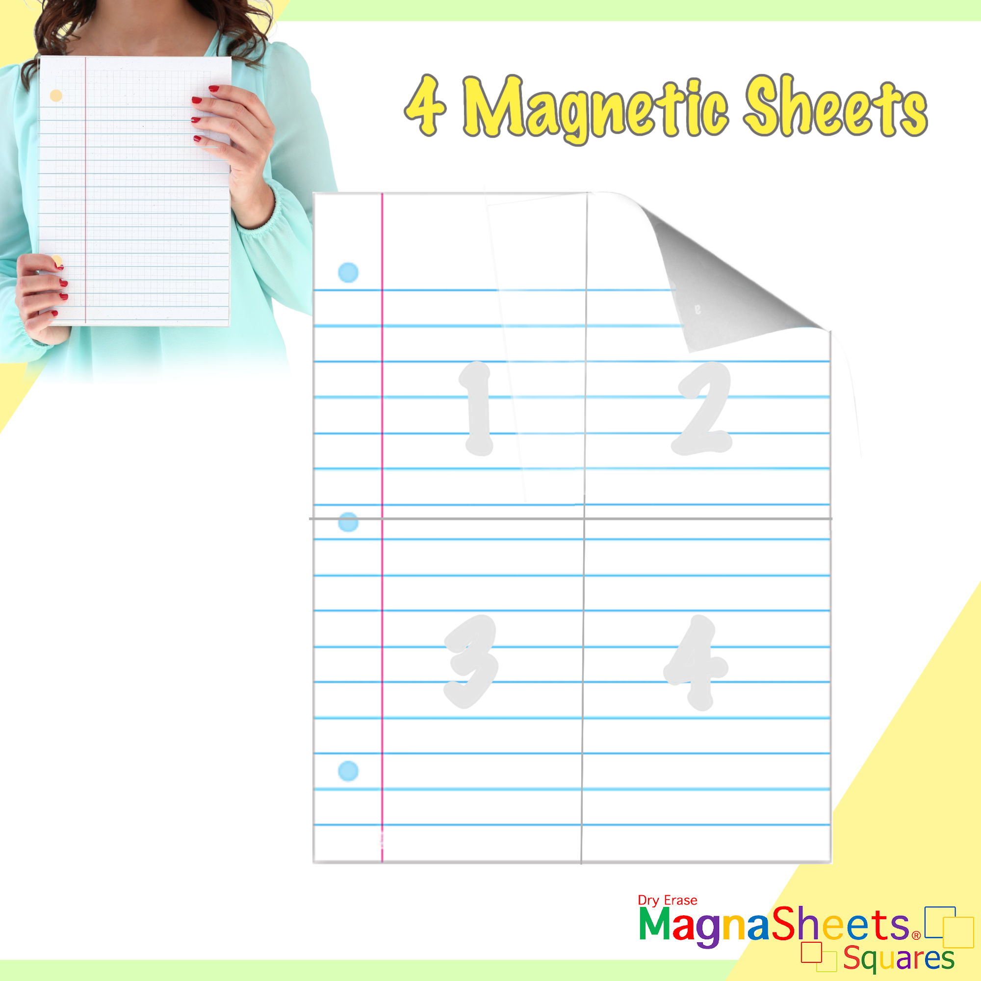 MagnaSheets Squares | 4 Panel Notebook Paper 22x28 Inches