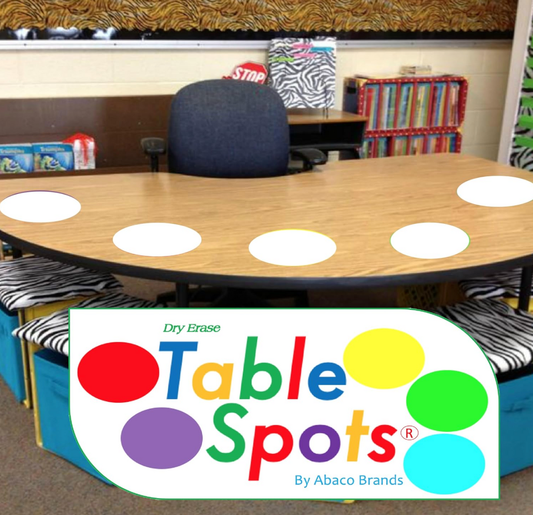 The Original TABLE SPOTS for Teachers - WHITE 10 PACK | No Staining, No Shadowing!