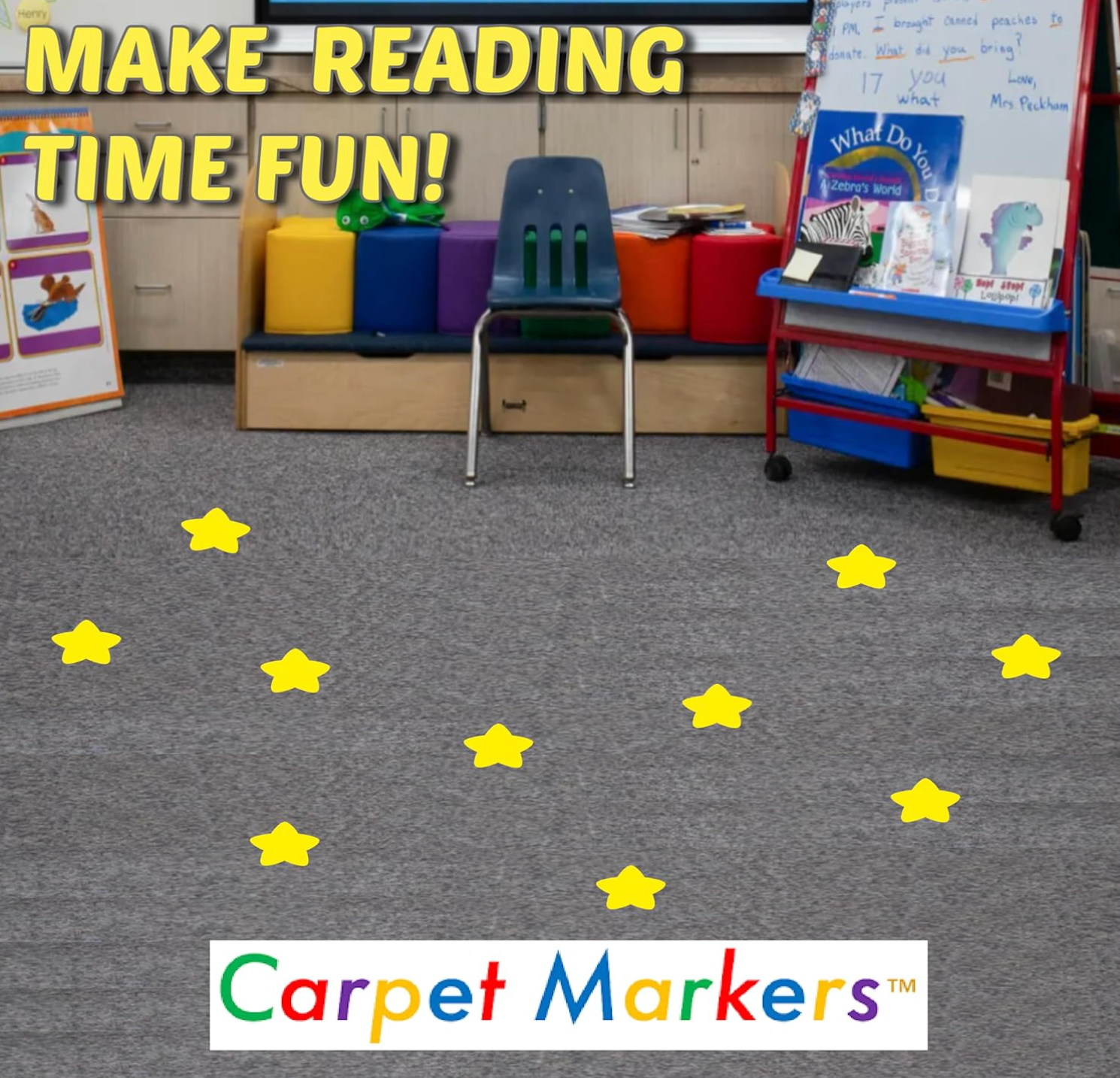 Carpet Markers 30 PACK GOLD STARS w/ BONUS PERMANENT MARKER