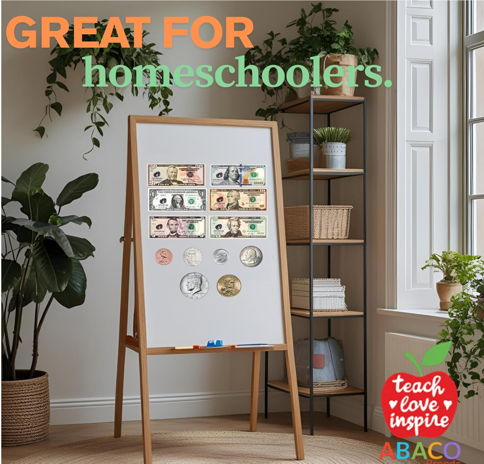 MAGNA-MONEY 48 PCS Large Double-Sided Magnetic Money