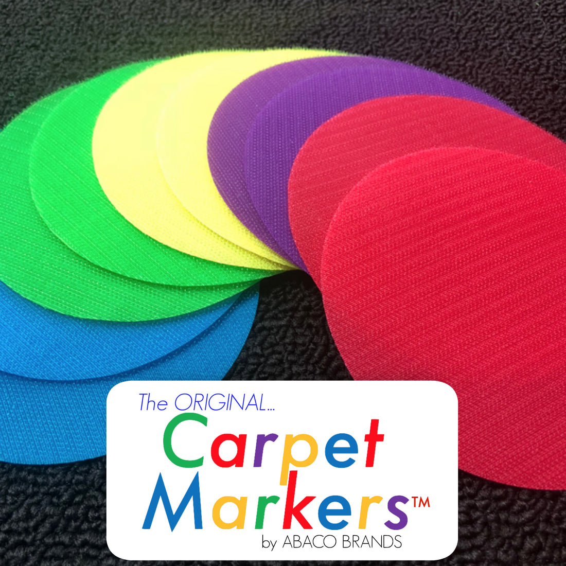 Carpet Markers 30 PACK CIRCLES, 5 COLORS w/ BONUS PERMANENT MARKER