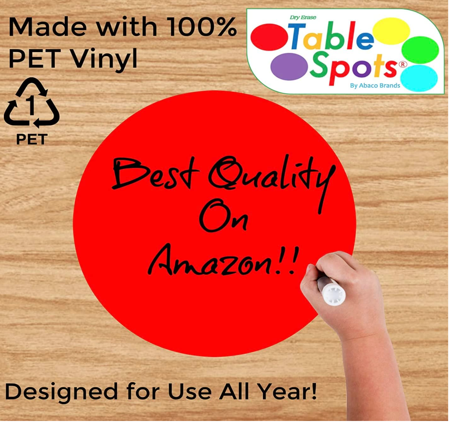 The Original TABLE SPOTS for Teachers - 20 Pack, 5 Colors | No Staining, No Shadowing, Complete Erase!