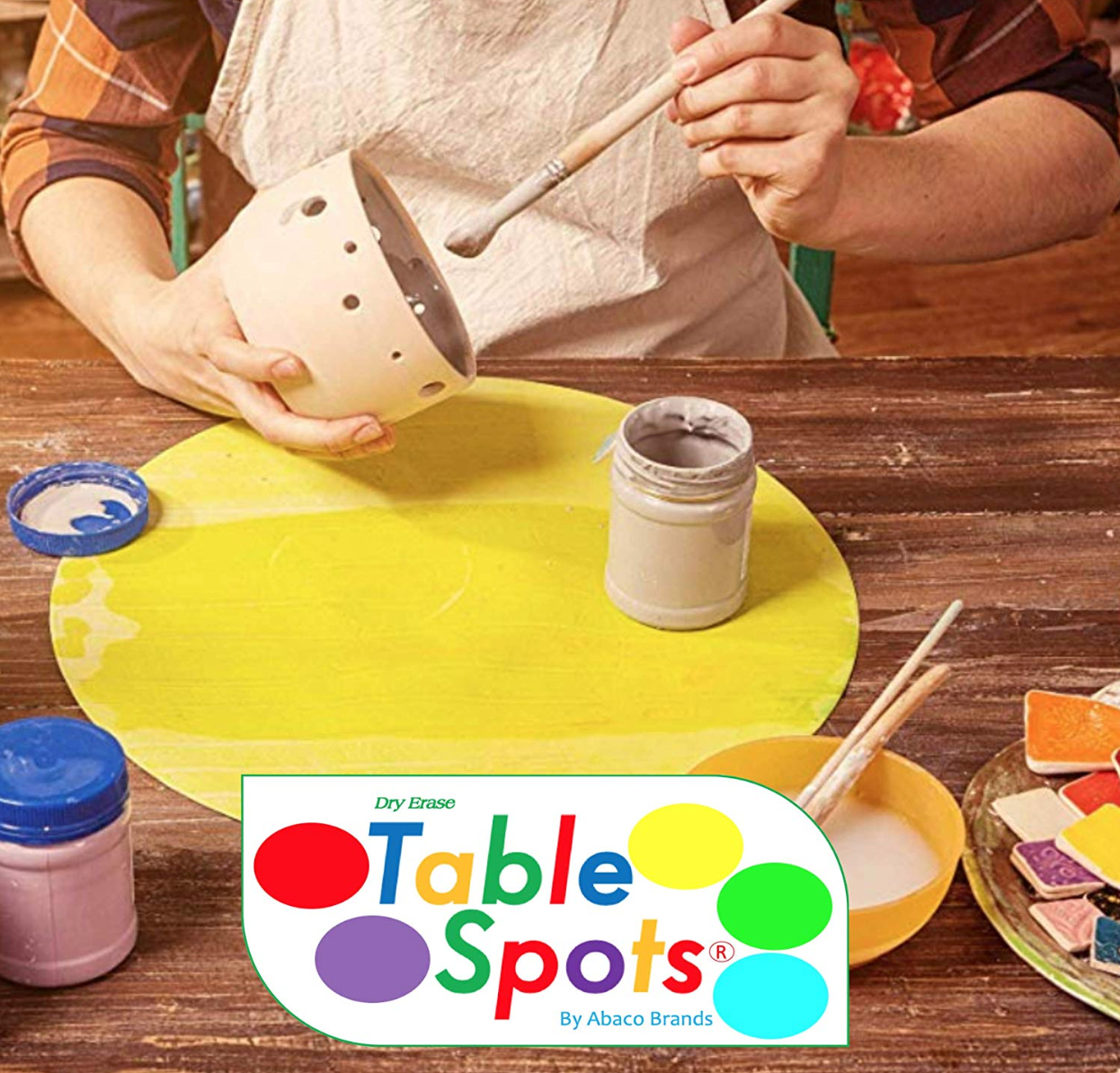 The Original TABLE SPOTS for Teachers - 20 Pack, 5 Colors | No Staining, No Shadowing, Complete Erase!