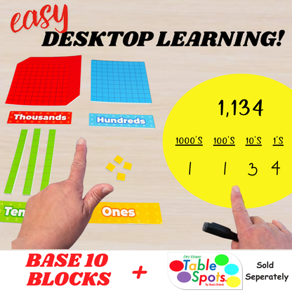 MAGNA-BLOCKS - Magnetic Base Ten Blocks Set for Math Learning, Manipulatives