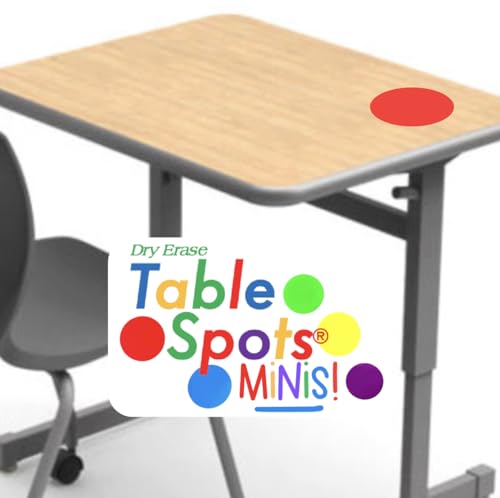 Table Spots Minis Complete Erase Dry Erase Classroom Organization Labels, 10 Pack Reusable 6" Premium PET Circles for Teachers, Student Desk Labels, Learning Centers &amp; Classroom Management