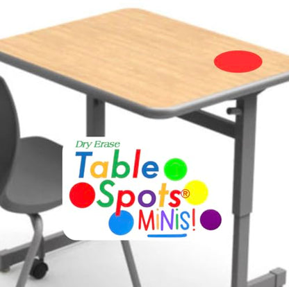 Table Spots Minis Complete Erase Dry Erase Classroom Organization Labels, 10 Pack Reusable 6" Premium PET Circles for Teachers, Student Desk Labels, Learning Centers &amp; Classroom Management