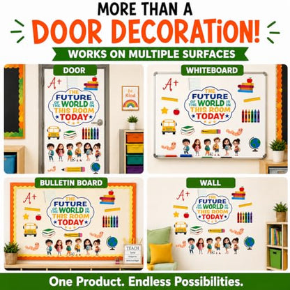 Hello Hallway Classroom Door Decorations for Teachers, Back to School | Reusable Peel &amp; Stick Door &amp; Whiteboard Decor Kit | Preschool Pre-K Kindergarten Classroom Decor | Teacher Supplies