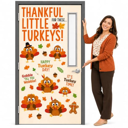 Hello Hallway Classroom Door Decorations for Teachers, Thanksgiving | Reusable Peel &amp; Stick Door &amp; Whiteboard Decor Kit | Preschool Pre-K Kindergarten Classroom Wall Decor
