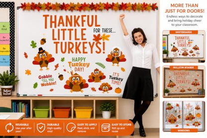 Hello Hallway Classroom Door Decorations for Teachers Seasonal Holiday 4-Pack Value | Peel &amp; Stick Reusable Door &amp; Whiteboard Decor | Preschool Pre-K Kindergarten | Teacher Supplies