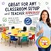 Large 12 Inch Table Dots Dry Erase Circles Spots for Classroom Teachers  | 10 Pack | 5 Colorful Stickers | Removable Desktop Whiteboard White Board Tabletop Must Have