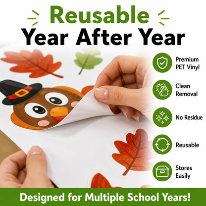 Hello Hallway Classroom Door Decorations for Teachers, Thanksgiving | Reusable Peel &amp; Stick Door &amp; Whiteboard Decor Kit | Preschool Pre-K Kindergarten Classroom Wall Decor