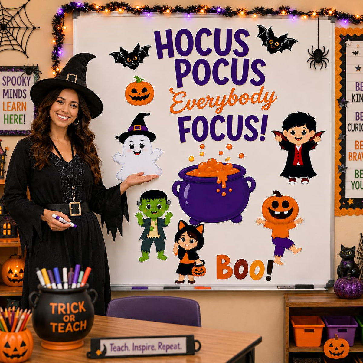 Hello Hallway Classroom Door Decorations for Teachers Seasonal Holiday 4-Pack Value | Peel &amp; Stick Reusable Door &amp; Whiteboard Decor | Preschool Pre-K Kindergarten | Teacher Supplies