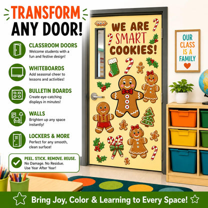 Hello Hallway Classroom Door Decorations for Teachers, Christmas | Reusable Peel &amp; Stick Door &amp; Whiteboard Decor Kit | Preschool Pre-K Kindergarten Classroom Decor | Teacher Supplies