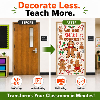 Hello Hallway Classroom Door Decorations for Teachers, Christmas | Reusable Peel &amp; Stick Door &amp; Whiteboard Decor Kit | Preschool Pre-K Kindergarten Classroom Decor | Teacher Supplies