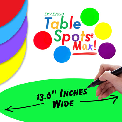 New Jumbo Dry Erase Circles | Table Spots Max 13.6" for Teachers Classroom Desks | 10 Pack Reusable Whiteboard Circle Dots, No Ghosting or Staining, Adhesive Desk Stickers Students Must Have
