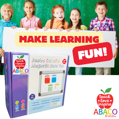 MAGNA-BLOCKS - Magnetic Base Ten Blocks Set for Math Learning, Manipulatives