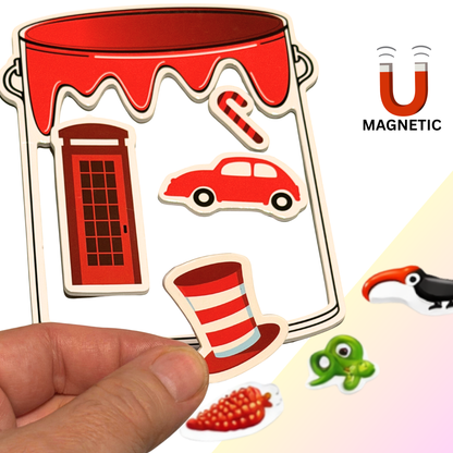 Magnetic Paint Can Color Sorting