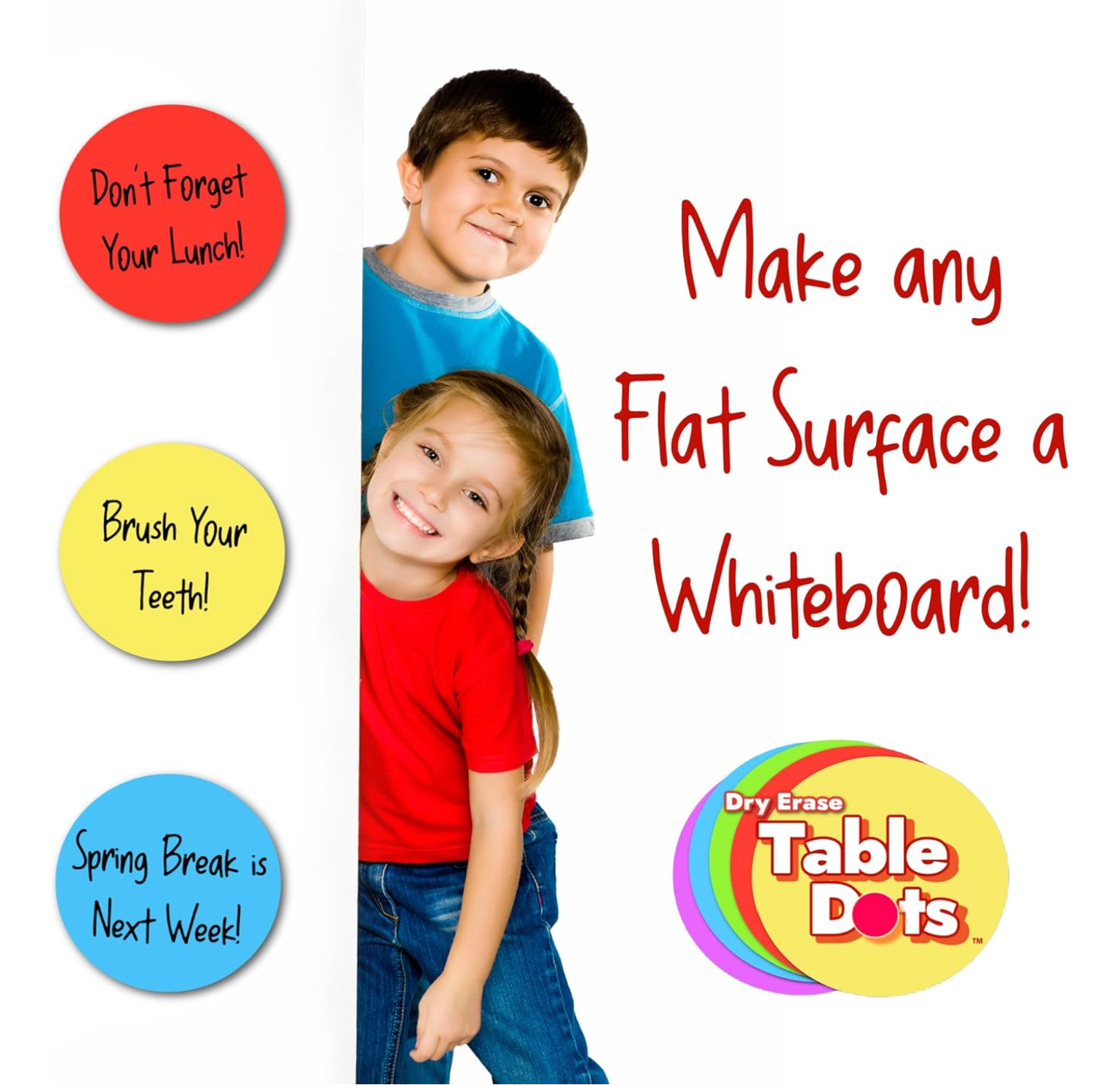 TABLE DOTS for Teachers 30 PACK | 12&quot; PVC Vinyl Stickers, 5 Colors