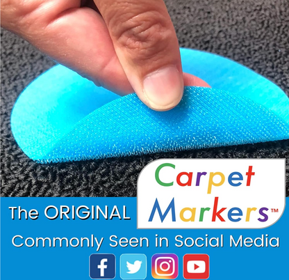Carpet Markers 36 PACK | 30 CIRCLES, 5 COLORS, 6 GOLD STARS w/ BONUS PERMANENT MARKER