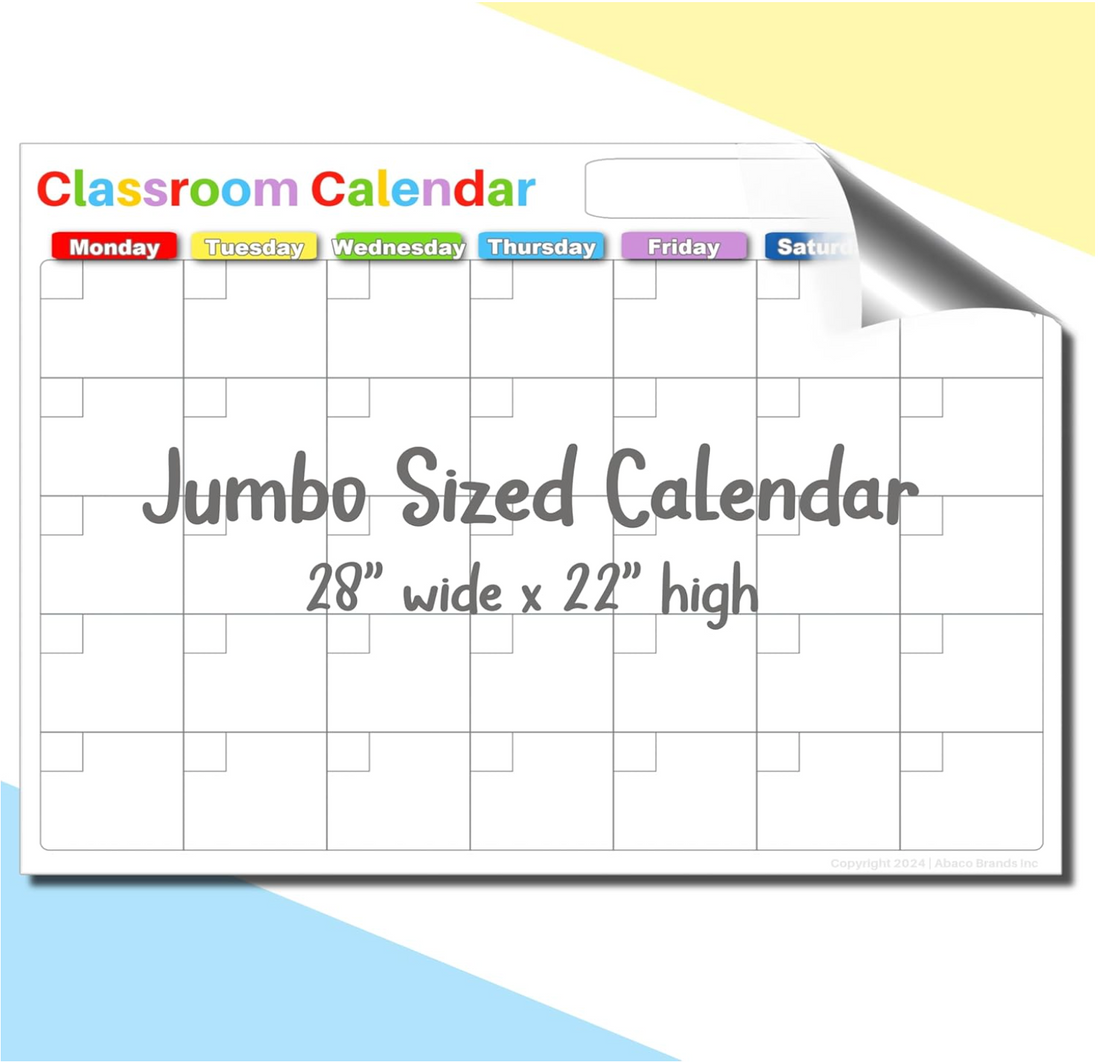 MagnSheet Squares | 4 Panel Jumbo Magnetic Dry Erase Classroom Calendar