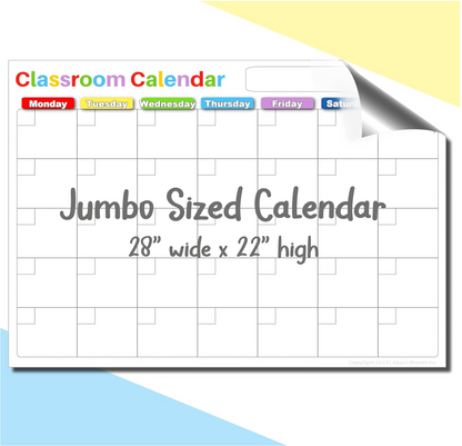 MagnSheet Squares Jumbo Magnetic Dry Erase Classroom Calendar | 4 Panels