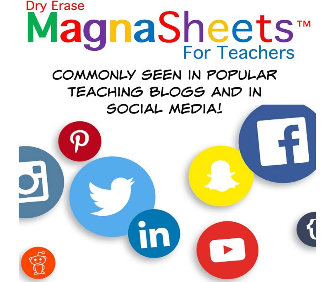 MagnaSheet Squares | 4 Panel Jumbo Magnetic Dry Erase Handwriting Paper