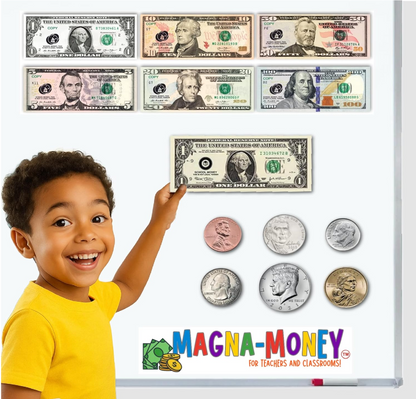 MAGNA-MONEY 48 PCS Large Double-Sided Magnetic Money