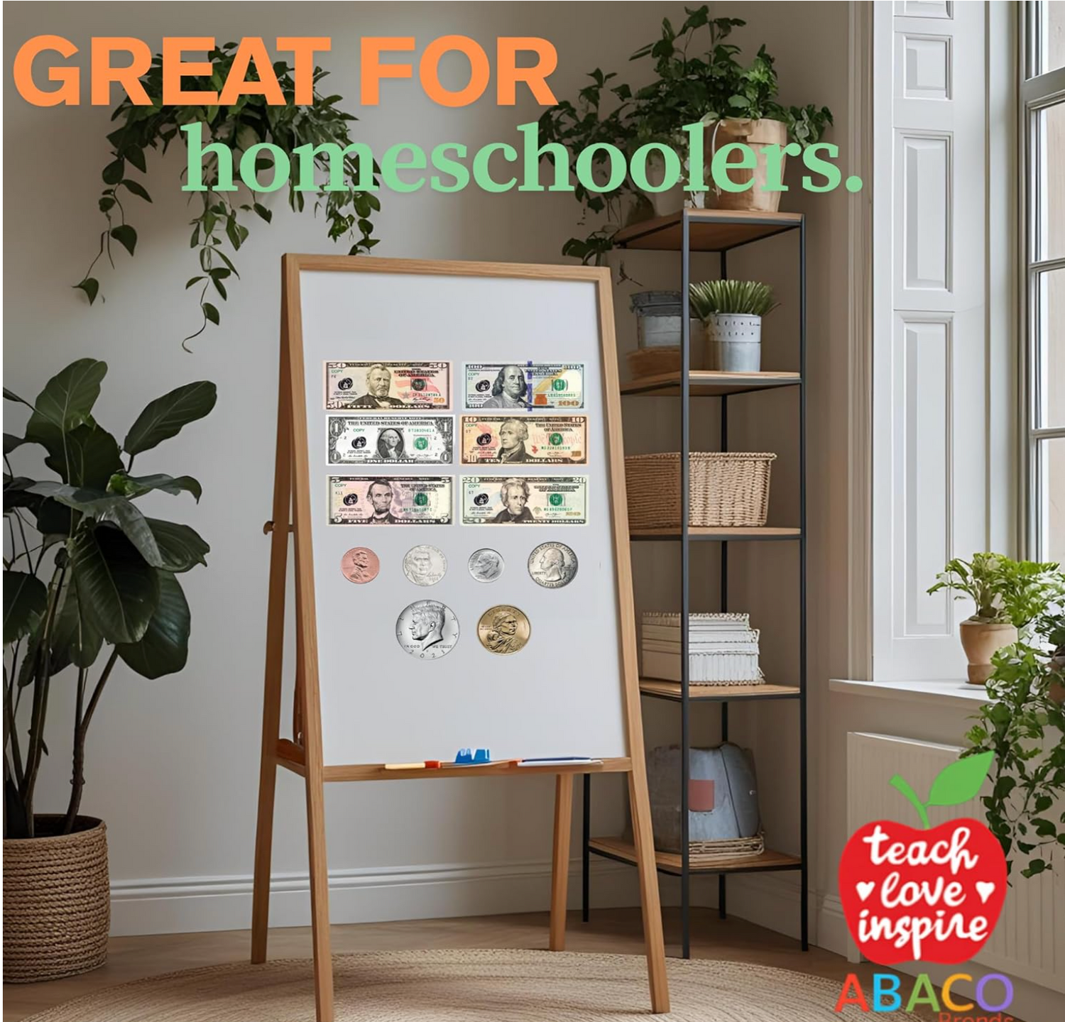 MAGNA-MONEY 48 PCS Large Double-Sided Magnetic Money