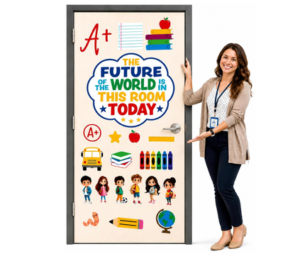 Hello Hallway Classroom Door Decorations for Teachers, Back to School | Reusable Peel &amp; Stick Door &amp; Whiteboard Decor Kit | Preschool Pre-K Kindergarten Classroom Decor | Teacher Supplies