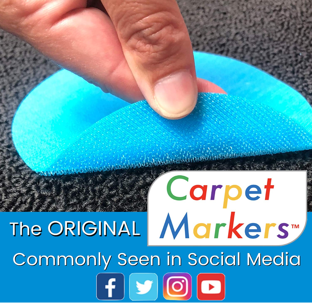 Carpet Markers 30 PACK CIRCLES, 5 COLORS w/ BONUS PERMANENT MARKER