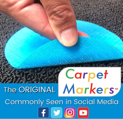 Carpet Markers 30 PACK CIRCLES, 5 COLORS w/ BONUS PERMANENT MARKER