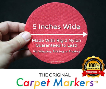 Carpet Markers 30 PACK CIRCLES, 5 COLORS w/ BONUS PERMANENT MARKER