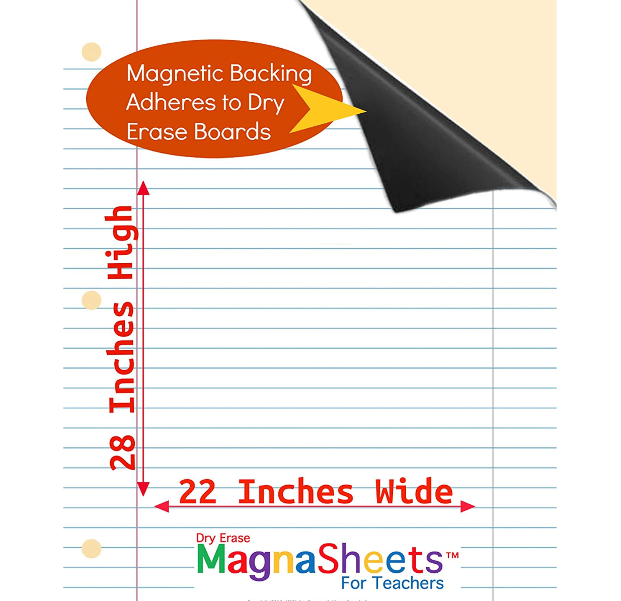 MagnaSheets - Jumbo Sized Magnetic Notebook Paper 22x28 Inches